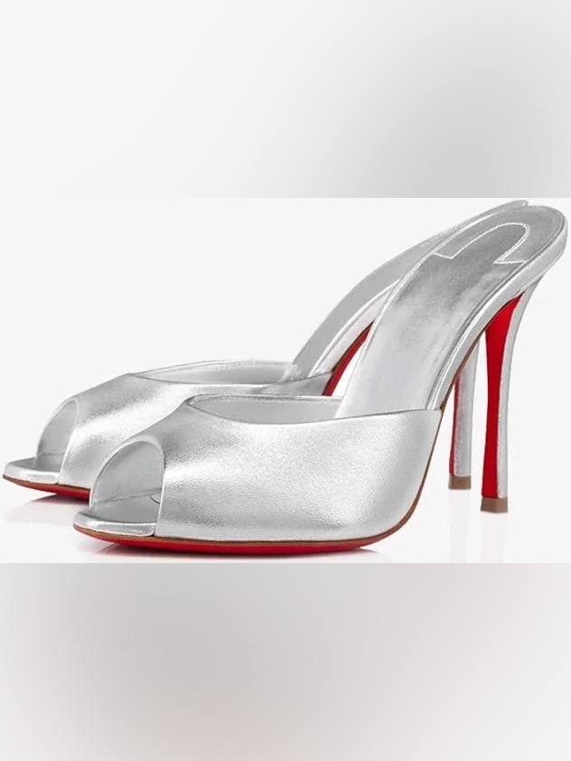 Christian Louboutin Me Dolly In Silver Brand New Never Worn 75
